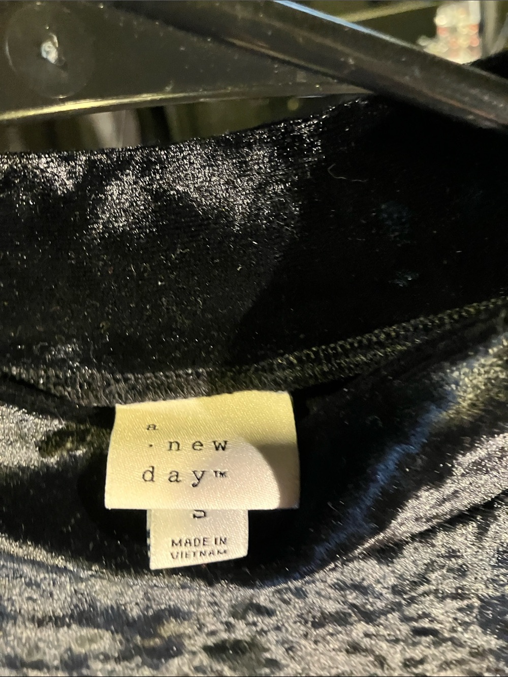 a new day Black Crushed Velvet Top - Picture 2 of 5